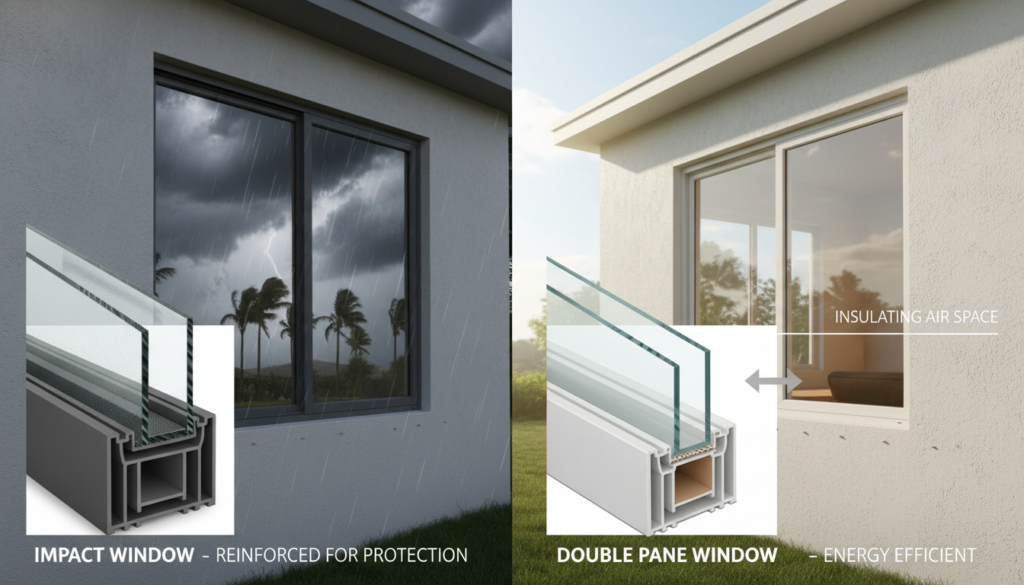 impact windows vs double pane windows what is the difference